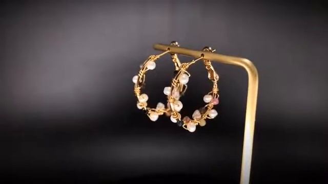 Женские круглые серьги подвески ручной работы, из натурального пресноводного жемчуга и турмалина, 1