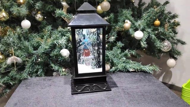 Новогодний фонарь с эффектом падающего снега. Отличный подарок :