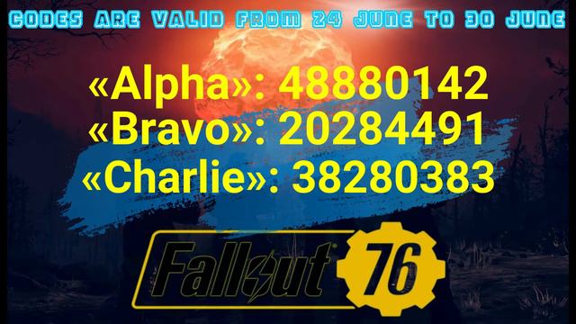 Fallout 76 nuclear codes 24 june - 30 june.Fallout 76 коды запуска ракет с 24 июня по 30 июня.
