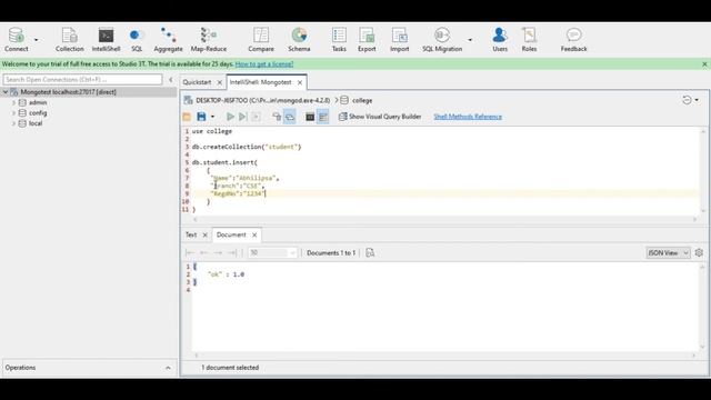 Insertion Of Documents In MongoDB