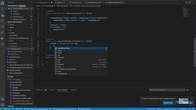 C # Godot Platformer (10) | Magic System Pt 3 Adding Spell Interface, Healing And Fireball Spells!