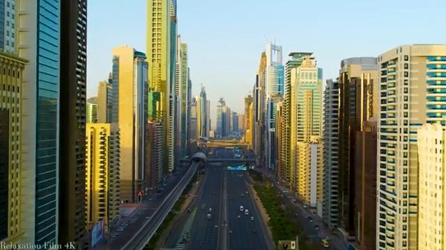 FLYING OVER DUBAI 4K • Scenic Relaxation With Relaxing Music • Nature Video Ultra HD