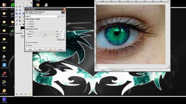 Gimp Tut: Change Eye Color And Fix Skin
