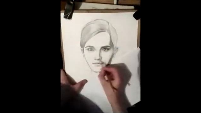 Рисунок Эммы Уотсон карандашом/ Emma Watson Pencil Drawing • Релакс для ваших глаз  •  Relaxation