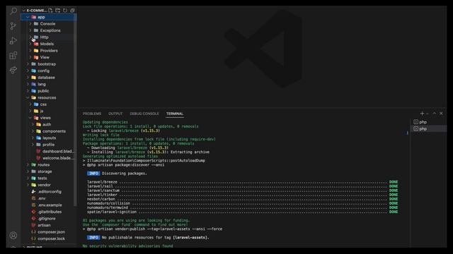 Laravel E-Commerce || Install Laravel Breeze And Create Login In My App #004 تنزيل Package