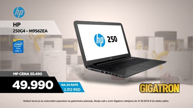 Laptop HP 250 G4 - M9S62EA U Gigatronu