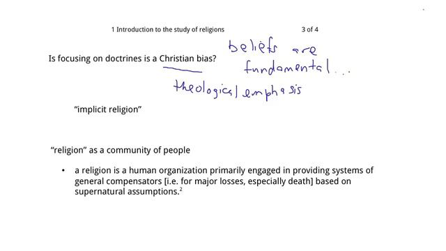1b Introduction To The Study Of Religions - What Is A 