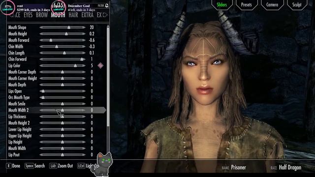 Skyrim Modded| Half Dragon Character Design| twitch highlights