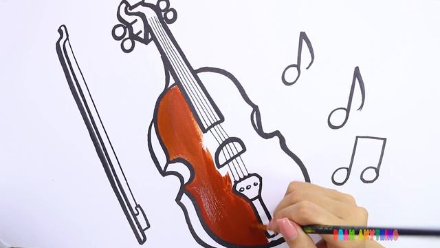 How To Drawing And Coloring Violin For Kids, Toddlers || Draw Anything