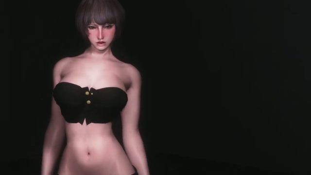 스카이림 의상 - Leather Outfit Clothes Hdt Skyrim Mod