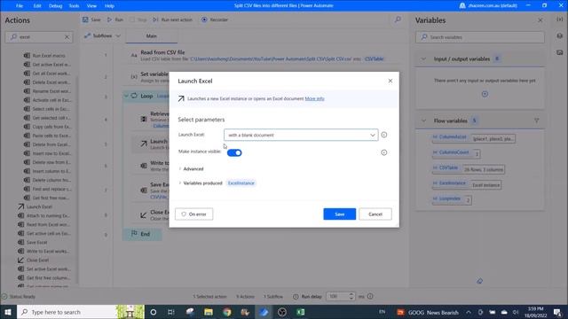 Automate Separate Of Columns In CSV And Extract Into Separate Excel Files - Power Automate DESKTOP