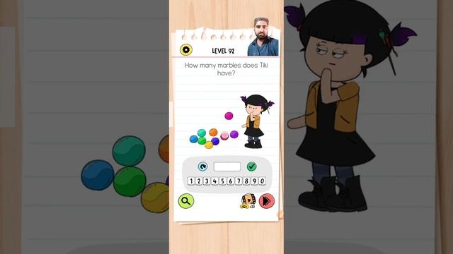 Brain Test 4 Level 92 | How Many Marbles Does Tiki Have | Gameplay Walkthrough