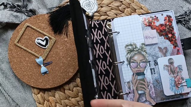 Чёрный замшевый планер ( можно добавить надпись) / Планер ручной работы / Скрапбукинг