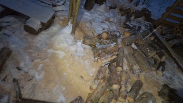 УШЛИ НА ИЗБУШКУ В ЛЕС . КОНТРОЛЬНАЯ ЗАГОТОВКА ДРОВ НА ЗИМУ ИЗ ВАЛЕЖНИКА .