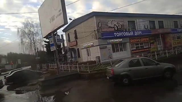Выезд с автовокзала г. Михайлов из окна автобуса 541 Рязань - Тула
