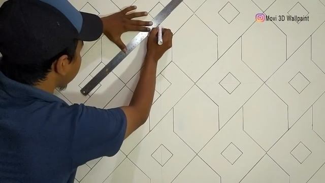 Amazing 3D Wall Painting Tutorial| Great For Interior Design | 3D Wall Art Decoration |Cat Tembok 3