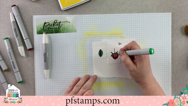 Summer Strawberry Card With Picket Fence Studios