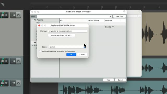 Adding FX With Keyboard Shortcuts In REAPER