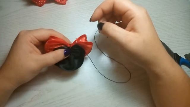 Канзаши. Ушки Мики Мауса.
