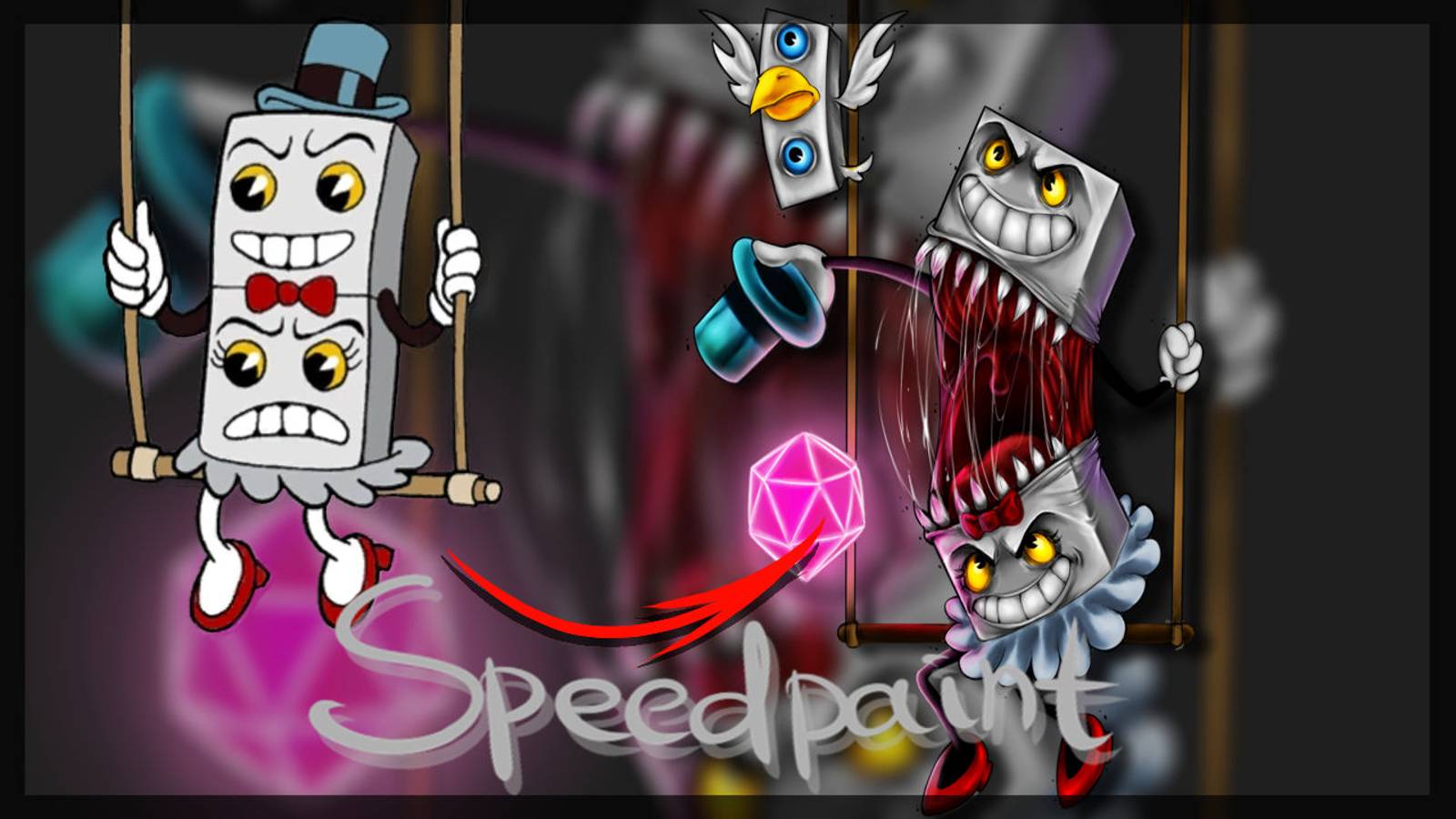 Cuphead - Pip And Dot / Speedpaint
