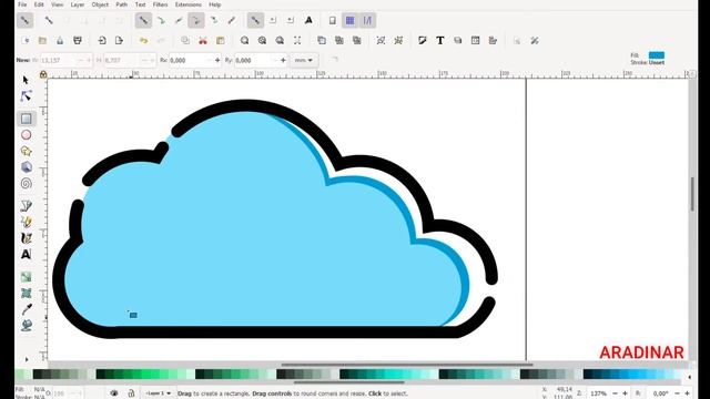 Tutorial Desain Grafis Vektor Cute Clouds MBE Style In Inkscape No CorelDraw | Adobe Illustrator