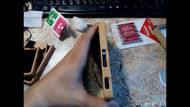 Деревянный чехол для SONY Xperia M2 и легкий напилинг. | #Обзор