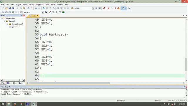 How To Interface 2 Motor With 8051 - Simple Robot Locomotion Programming