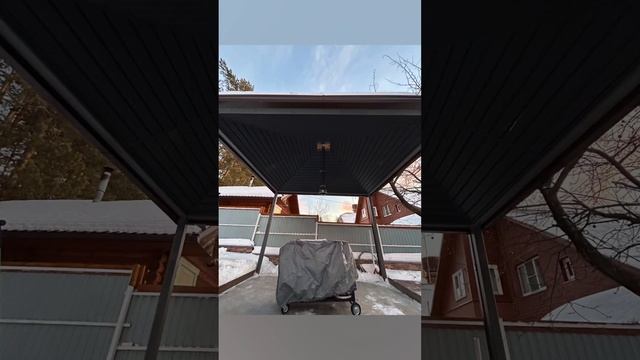 Беседка.Сайдинг сафит на металлокаркас