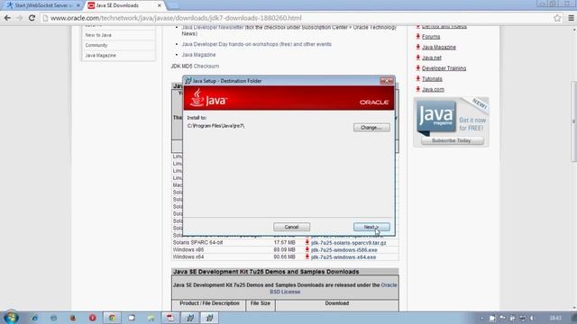 1.0- JWebSocket Installing Java