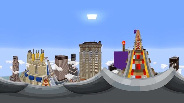 360 Градусов - Американские Горки в Майнкрафте - Нью Йорк | 60ФПС 4К