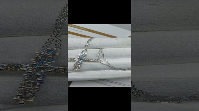Крест Картье с бриллиантами(муассанитами)+ цепочка