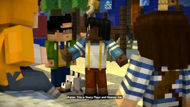 Minecraft Story Mode Season 2 Ep 1- Stacy Plays, Stampy Cat & Wink Introd Dialogue, Give Dog Bone