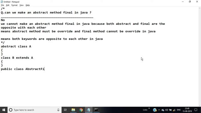 Can We Make An Abstract Method Final In Java