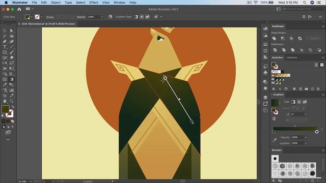 Bird Digital Illustration - Full Process In Adobe Illustrator