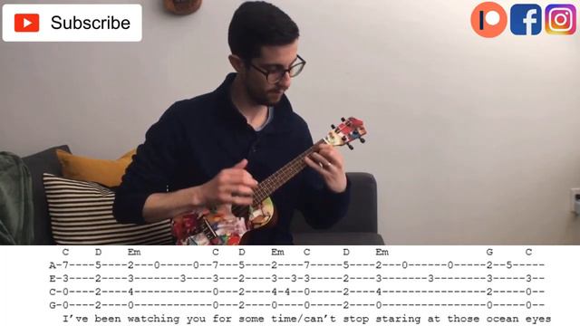 OCEAN EYES Billie Eilish FINGERSTYLE Ukulele TUTORIAL