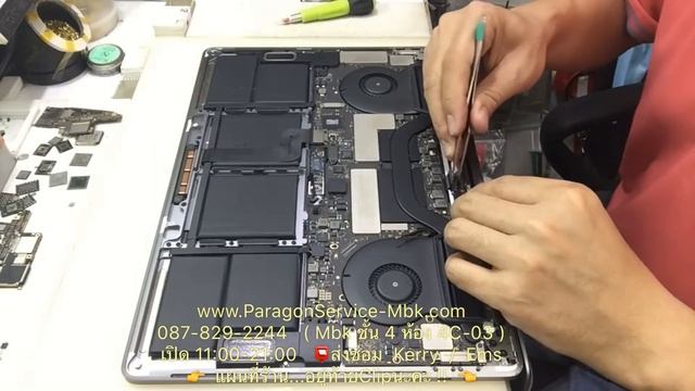 MacBook Pro 15 TouchBar จอขึ้นภาพบ้างไม่ขึ้นบ้าง No Display (www.ParagonService-Mbk.com 087-829-224