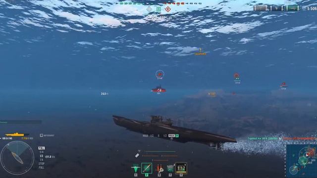 World Of Warships. Подводная лодка U-190. Пробный бой