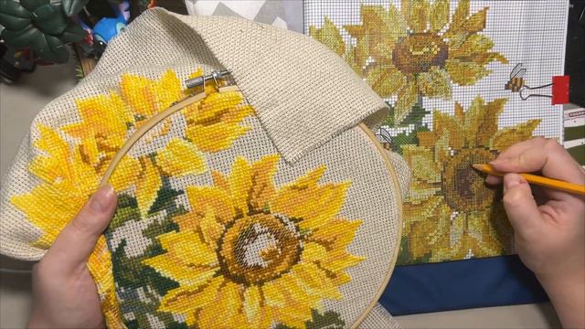 Vlog 05. Cross stitch-вышивка крестом. Подсолнухи.