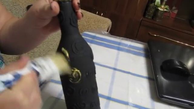 Декорирование бутылки. Трафарет 