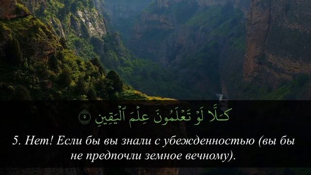 Сура 102 ат Такасур (страсть к преумножению) - красивое чтение 7 раз