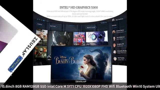 15.6inch 8GB RAM+128GB SSD Intel Core M-5Y71 CPU 1920X1080P FHD Wifi Bluetooth