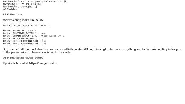 Wordpress: 404 On Wordpress Multisite Permalink Pretty URLs