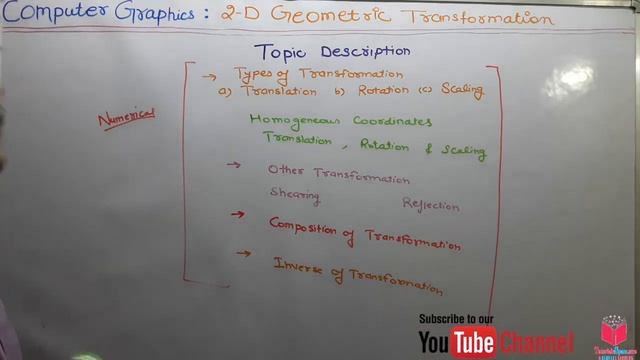 34- 2D Geometric Transformation In Computer Graphics In Hindi- Topic Description  2D Transformatio