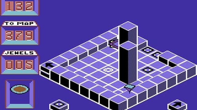 Spindizzy (C64): Title Screen And Gameplay