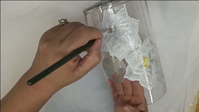 PAINT A GARDENIA ON GLASS | Gardenia Paint Step By Step | Tutorial | Aressa1 | 2019