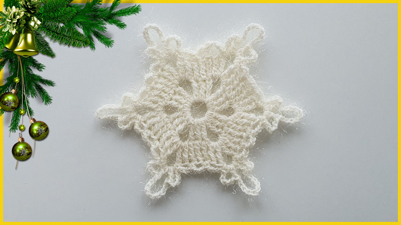 Снежинка крючком для начинающих. Вязание крючком / Crochet Snowflake For Beginners