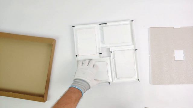 Коллаж-мультирамка BIN-112181, цвет фоторамки белый с серебром на 4 фотографии 10х15 см.