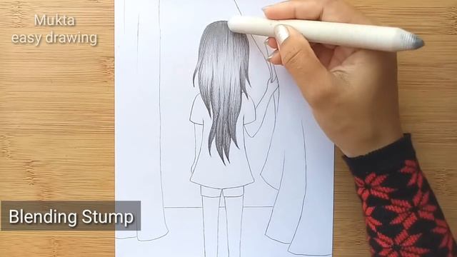 How To Draw A Girl With Pencil Sketch//Step By Step