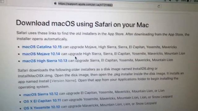 Download OS X 10.10 To 10.15 From Apples Support Website Using Safari.  June 2021- Easier To Instal