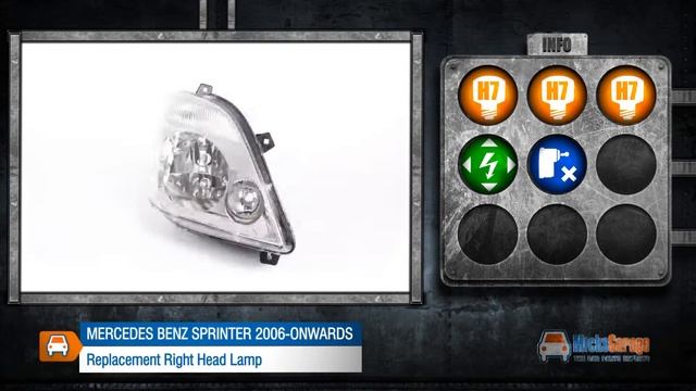 Replacement Right Head Lamp: Mercedes Benz Sprinter 2006 Onwards